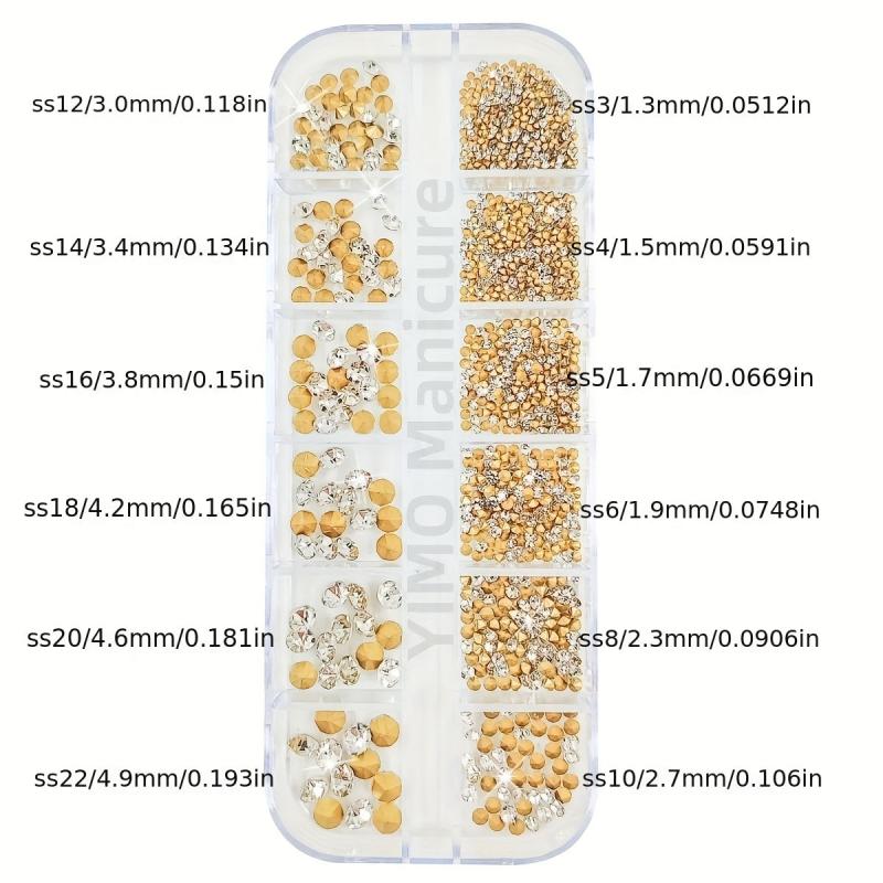Rhinestone Nail Art Gems with Crystals for DIY Nails