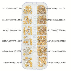 Rhinestone Nail Art Gems with Crystals for DIY Nails