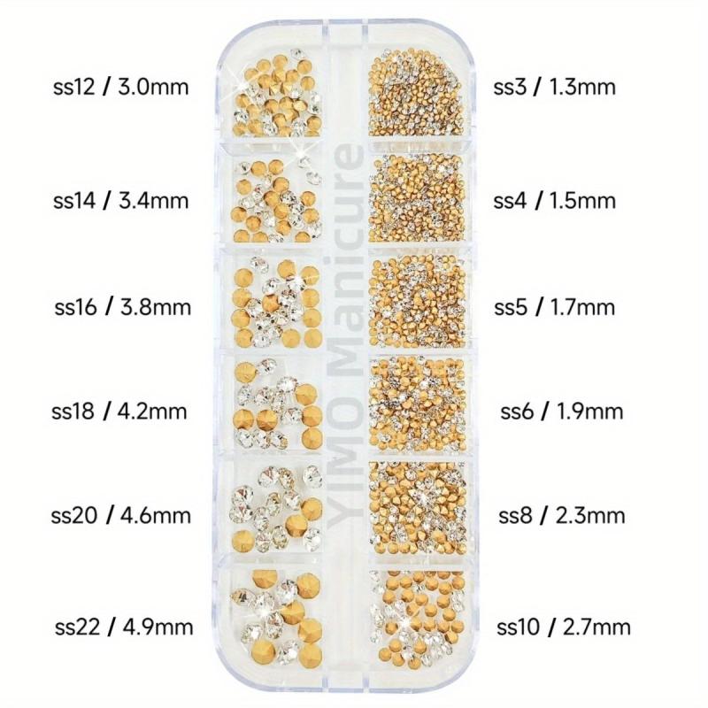 Rhinestone Nail Art Gems with Crystals for DIY Nails