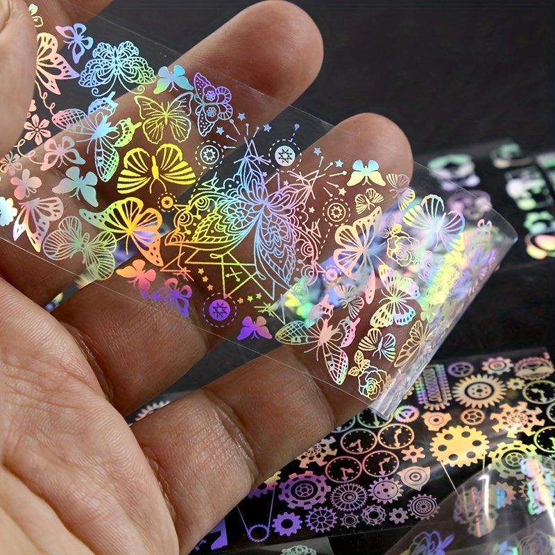 Y2K 1 Bottle 4 Laser Nail Foils for Nail Art DIY Decoration