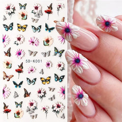 5D Butterfly Nail Art Stickers Self-Adhesive - Colorful Decals for DIY or Salon