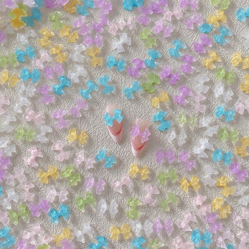 Aurora Bowknot Nail Charms DIY Nail Art Decoration 30 Pcs