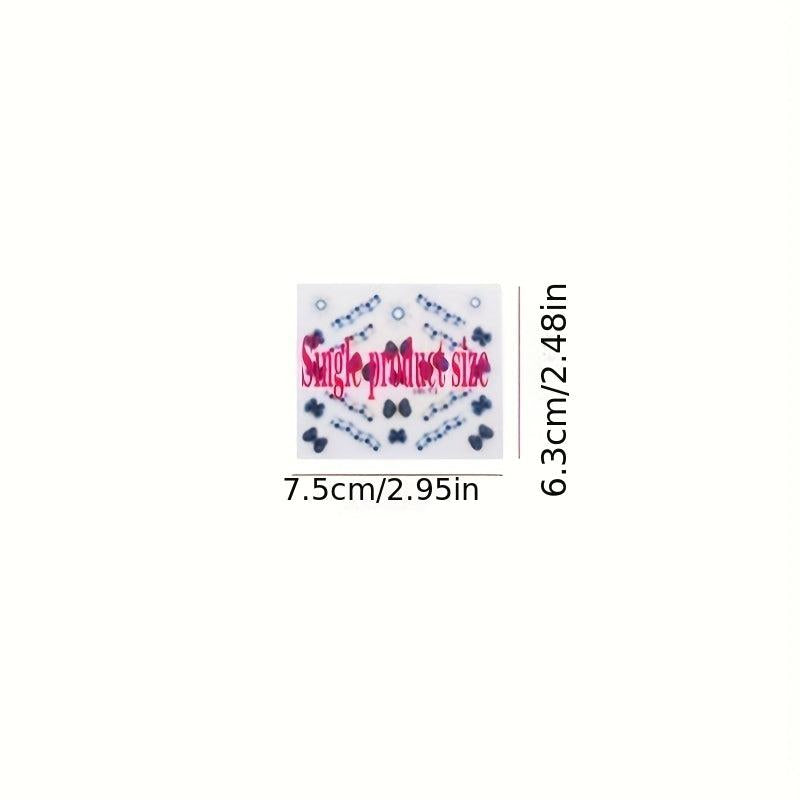 20 Sheets 5D Nail Art Stickers Self Adhesive Butterfly Heart Leaf Decals