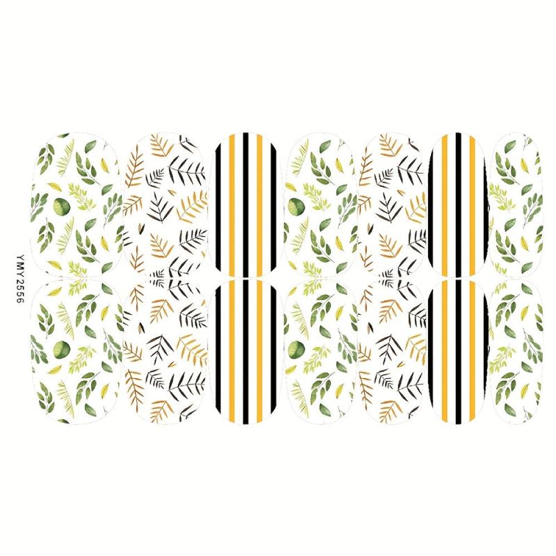 12 Fall Nail Wraps Stickers Maple Leaf Flower Decals DIY Thanksgiving Decor