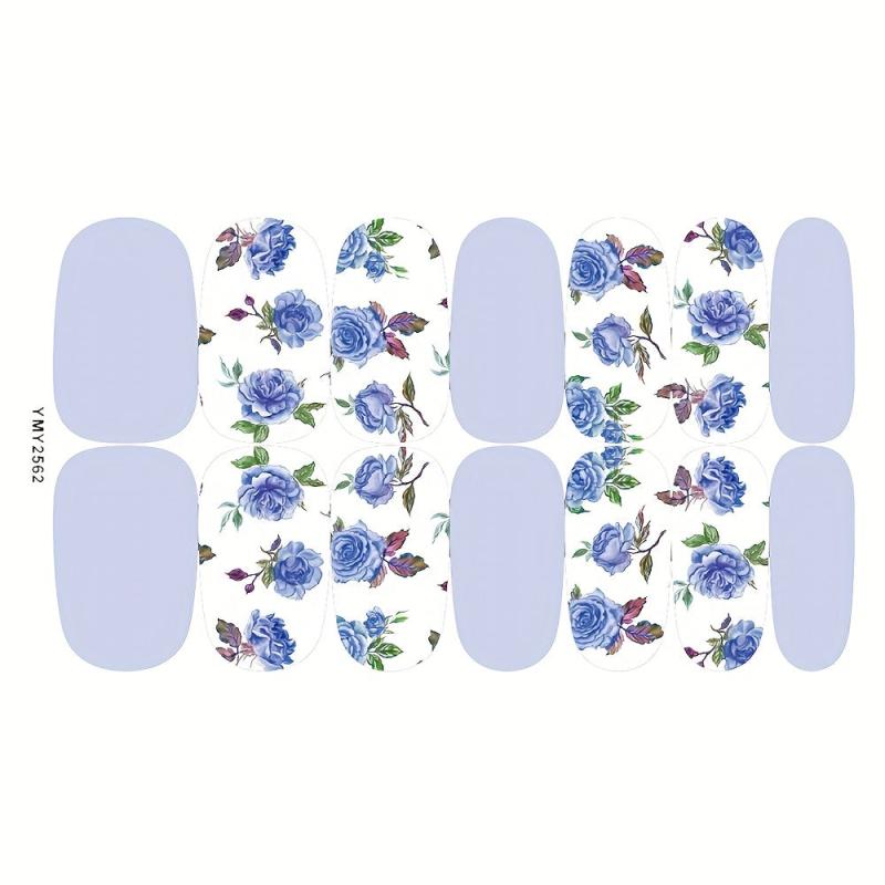 12 Fall Nail Wraps Stickers Maple Leaf Flower Decals DIY Thanksgiving Decor