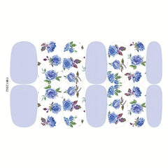 12 Fall Nail Wraps Stickers Maple Leaf Flower Decals DIY Thanksgiving Decor