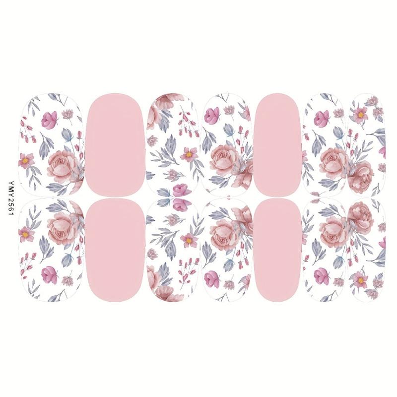 12 Fall Nail Wraps Stickers Maple Leaf Flower Decals DIY Thanksgiving Decor