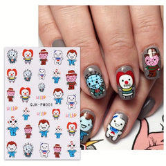 Halloween Nail Art Stickers Skull Ghost Pumpkin Spider Web Bat Decals