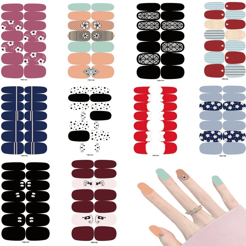 10 Sheets Nail Polish Strips Solid Self Adhesive Nail Stickers