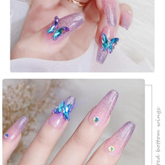 20 Pcs 3D Butterfly Manicure Rhinestones DIY Nail Art Accessories