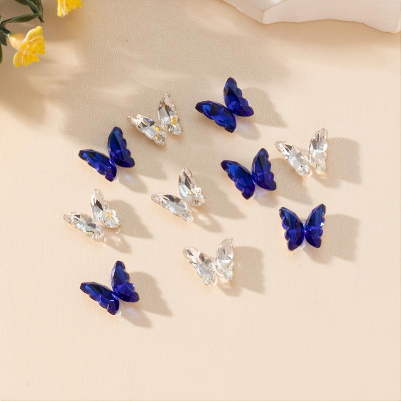 20 Pcs 3D Butterfly Manicure Rhinestones DIY Nail Art Accessories