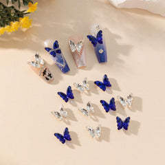 20 Pcs 3D Butterfly Manicure Rhinestones DIY Nail Art Accessories