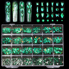 Crystal AB Glass Nail Art Rhinestones Set for Nails and Crafts