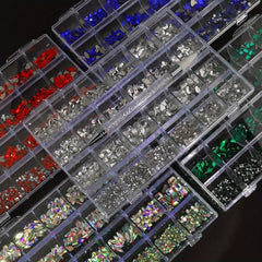 Crystal AB Glass Nail Art Rhinestones Set for Nails and Crafts