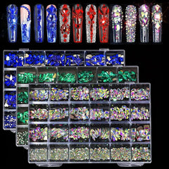 Crystal AB Glass Nail Art Rhinestones Set for Nails and Crafts