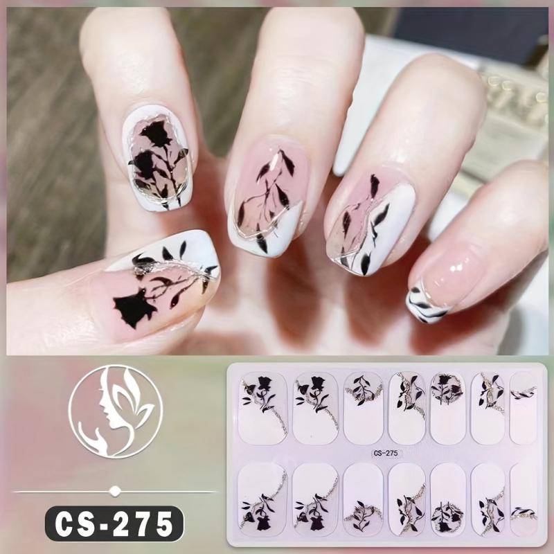 6pcs Nail Polish Stickers Self Adhesive Gel Nail Strips Art Decals Waterproof