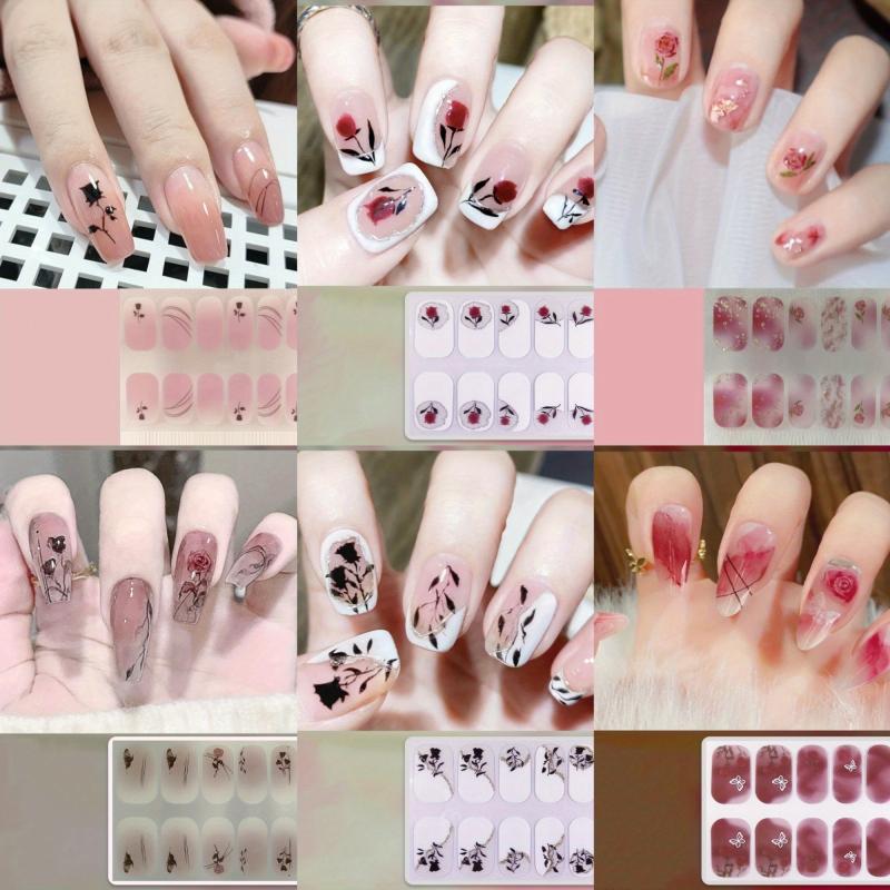 6pcs Nail Polish Stickers Self Adhesive Gel Nail Strips Art Decals Waterproof
