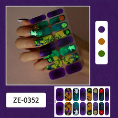 Halloween Nail Polish Sticker - Ghost Skull Pumpkin Spider Witch Nail Decals