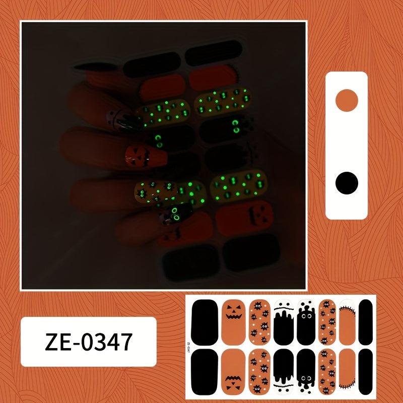 Halloween Nail Polish Sticker - Ghost Skull Pumpkin Spider Witch Nail Decals