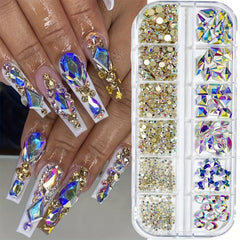 735pcs AB Crystals Gemstones for Nails - Nail Art Rhinestones