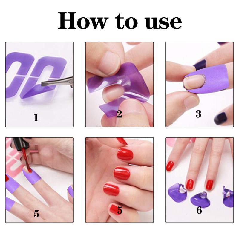 80pcs Peel Off Nail Tapes Polish Protectors U Shape Sticker Tape