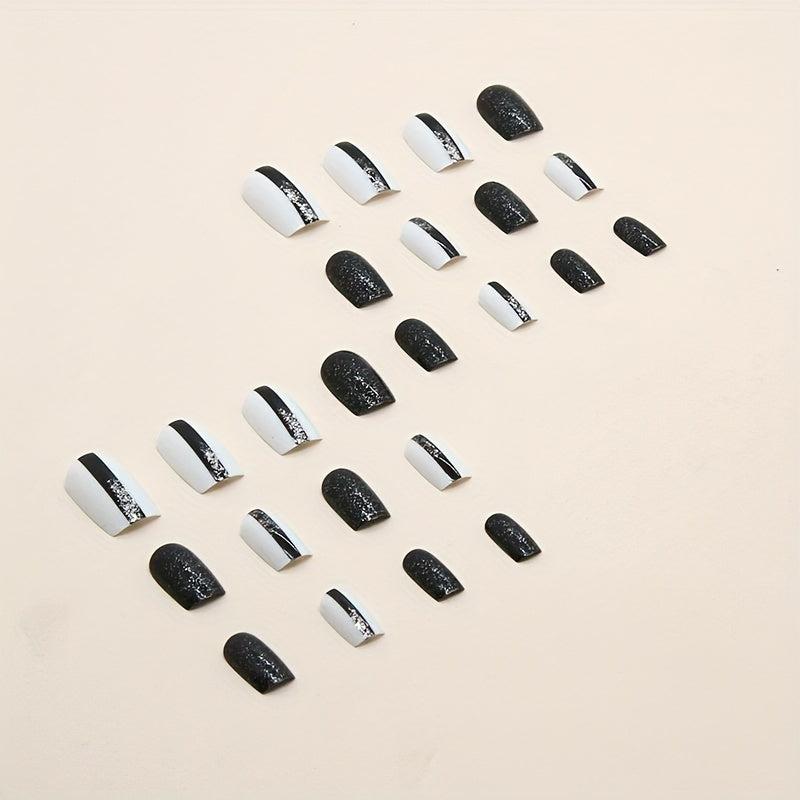 French Tip Press On Nails Medium Size Acrylic Nails for Women