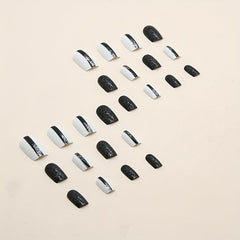 French Tip Press On Nails Medium Size Acrylic Nails for Women