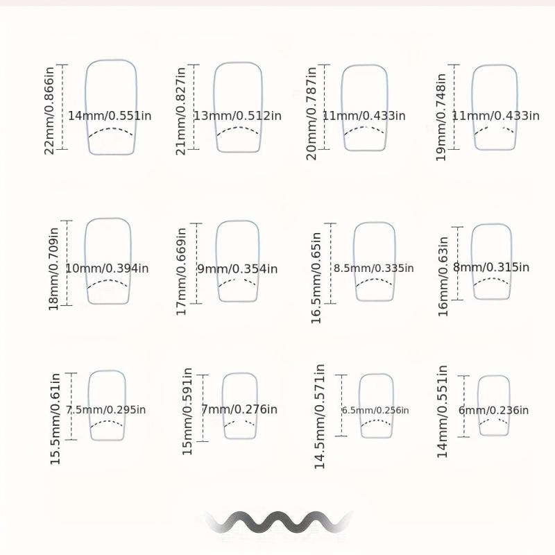French Tip Press On Nails Medium Size Acrylic Nails for Women