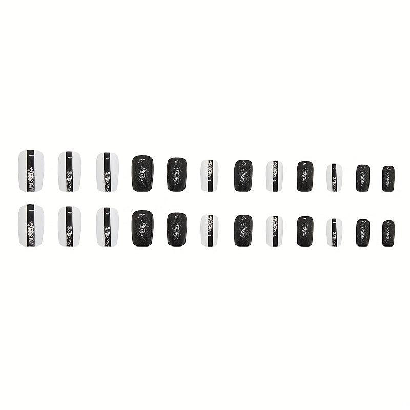 French Tip Press On Nails Medium Size Acrylic Nails for Women