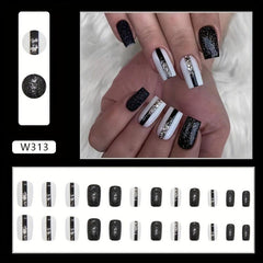 French Tip Press On Nails Medium Size Acrylic Nails for Women