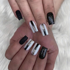 French Tip Press On Nails Medium Size Acrylic Nails for Women