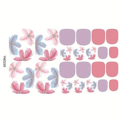Pink Waterproof Toenail Polish Stickers Self Adhesive Art Decal Strips