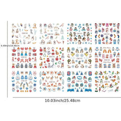 12pcs Snowflake Christmas Nail Stickers Adhesive Nail Art Decals for Women