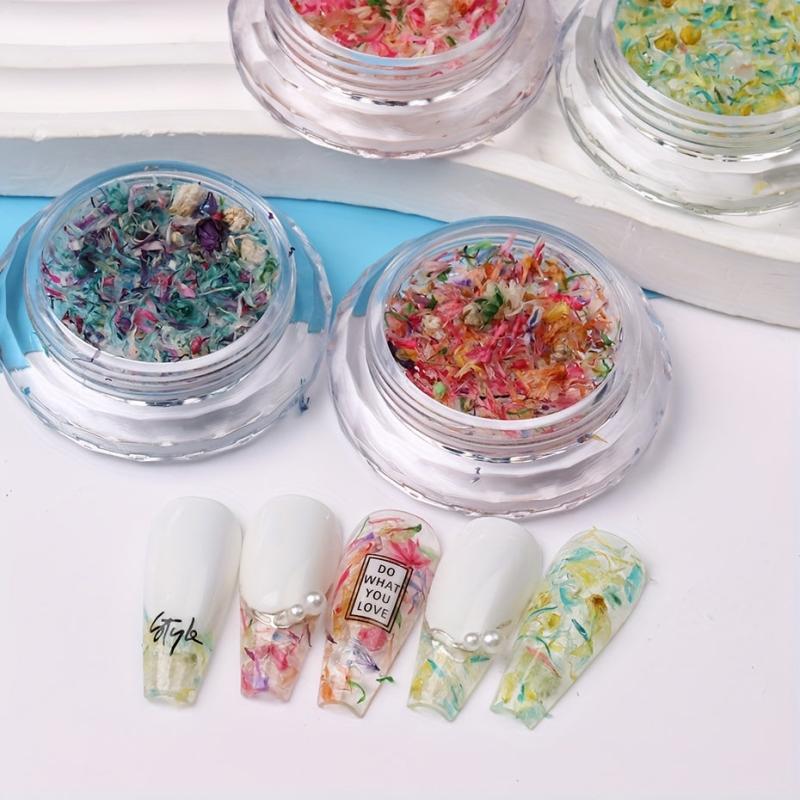 3D Dried Flowers Nail Art Decorations Colorful DIY Manicure Charms