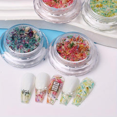 3D Dried Flowers Nail Art Decorations Colorful DIY Manicure Charms
