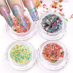 3D Dried Flowers Nail Art Decorations Colorful DIY Manicure Charms
