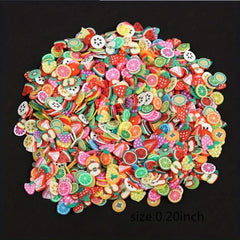 1000 Mixed Clay 3D Fruit Slices Nail Art Decorations for Slime DIY Crafts