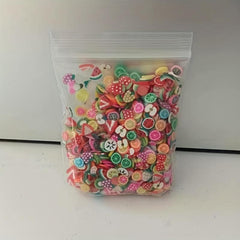 1000 Mixed Clay 3D Fruit Slices Nail Art Decorations for Slime DIY Crafts