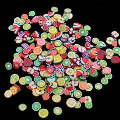 1000 Mixed Clay 3D Fruit Slices Nail Art Decorations for Slime DIY Crafts