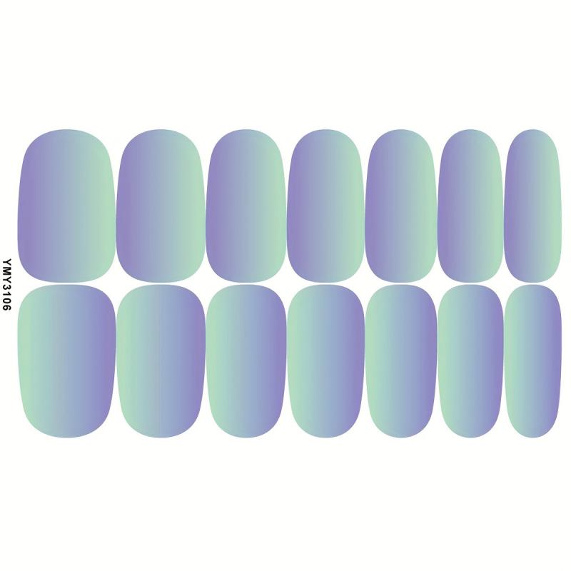 Gradient Nail Polish Strip Self Adhesive Solid Gel Nail Sticker