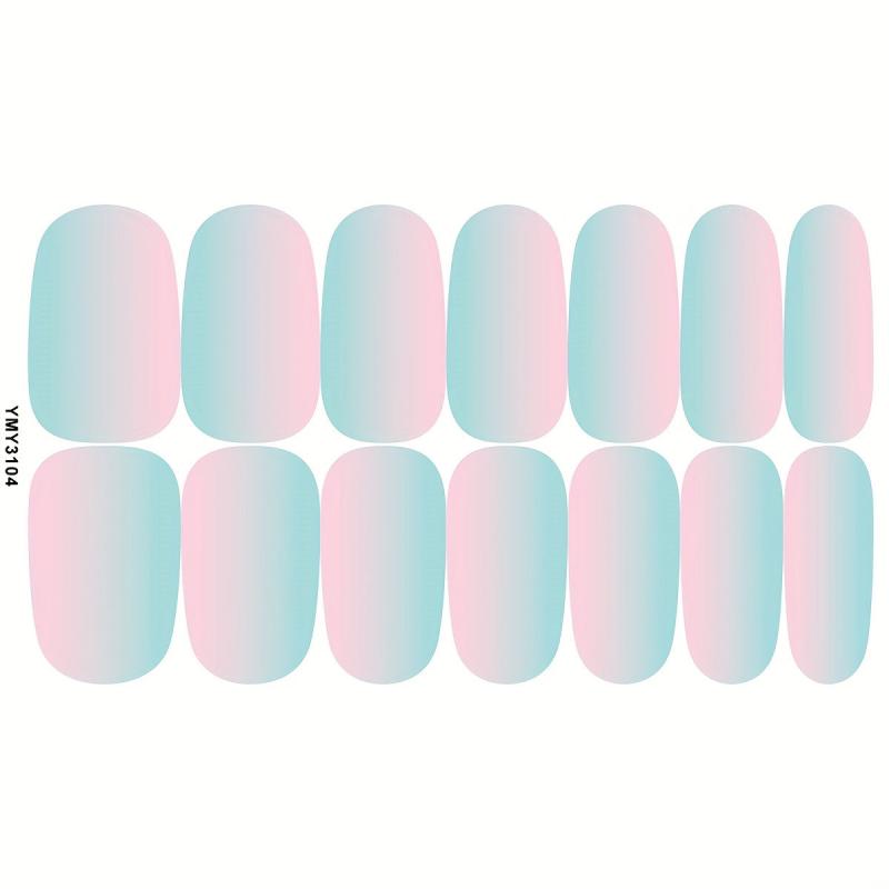 Gradient Nail Polish Strip Self Adhesive Solid Gel Nail Sticker