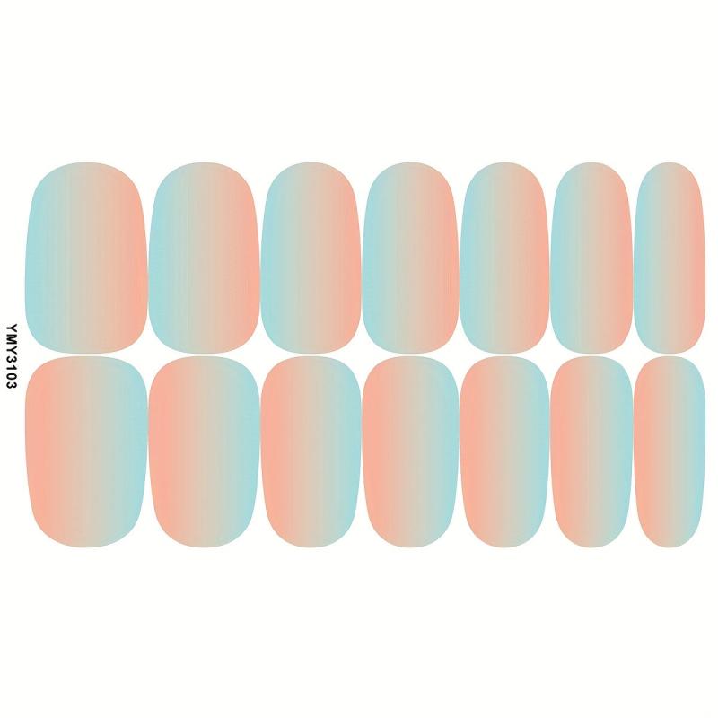 Gradient Nail Polish Strip Self Adhesive Solid Gel Nail Sticker
