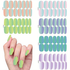 Gradient Nail Polish Strip Self Adhesive Solid Gel Nail Sticker