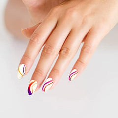 Colorful Wavy Stripes Nail Art Stickers Self Adhesive French Line Decals
