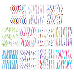 Colorful Wavy Stripes Nail Art Stickers Self Adhesive French Line Decals