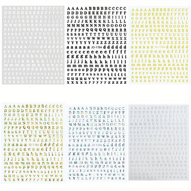 Letter Nail Art Stickers Alphabet Nail Decals 3D Nail Supplies