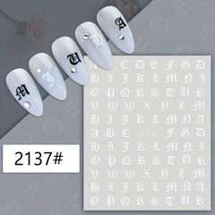 Letter Nail Art Stickers Alphabet Nail Decals 3D Nail Supplies