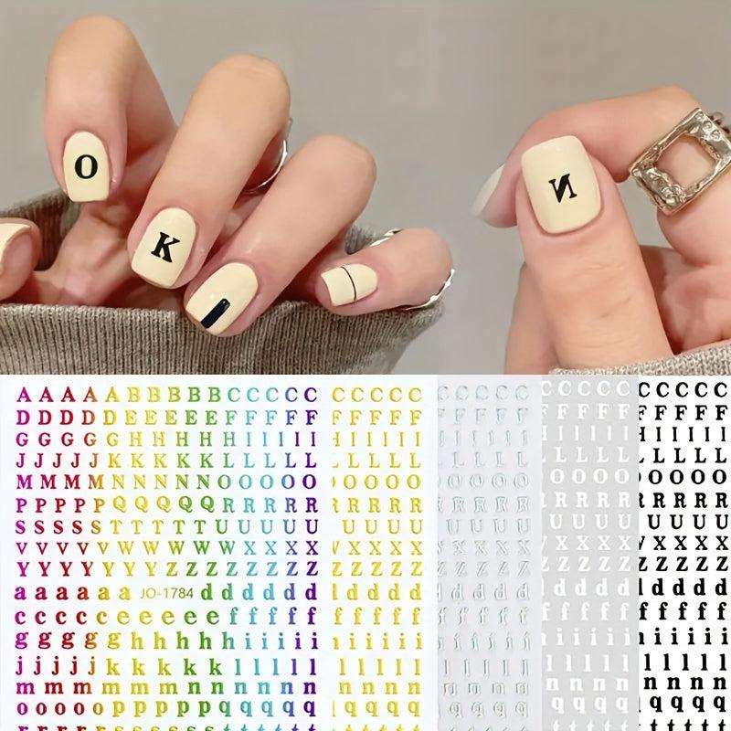 Letter Nail Art Stickers Alphabet Nail Decals 3D Nail Supplies
