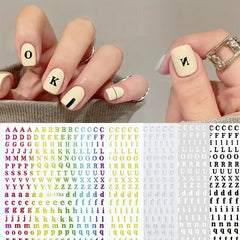 Letter Nail Art Stickers Alphabet Nail Decals 3D Nail Supplies