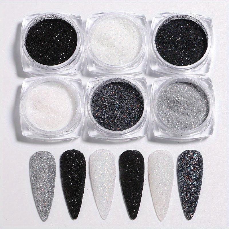 6 Boxes Holographic Nail Glitter Sequins Manicure DIY